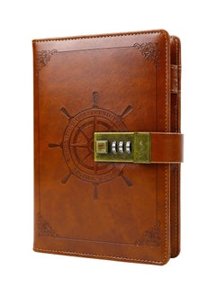 Password Notebook Business Premium Leather Diary Notebook with Coded Lock Gift