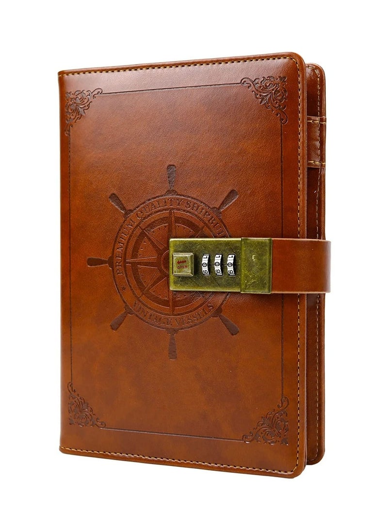 Generic - Password Notebook Business Premium Leather Diary Notebook with Coded Lock Gift - Image 1
