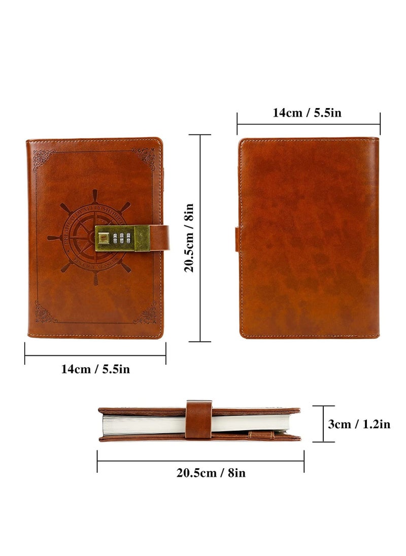 Generic - Password Notebook Business Premium Leather Diary Notebook with Coded Lock Gift - Image 1