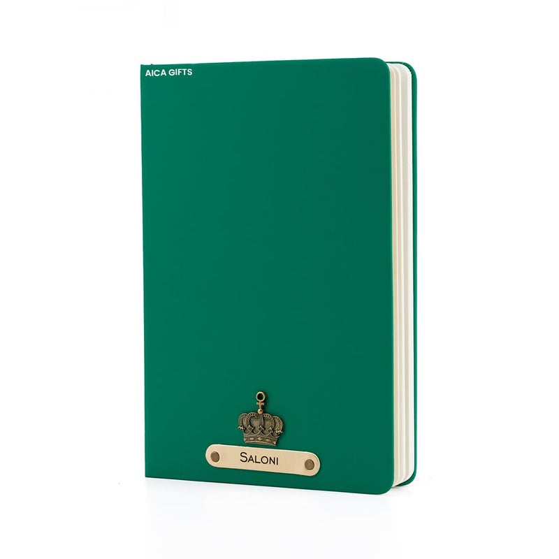 AICA Personalized Name & Charm Leather Hard Cover Diary (Dark Green )Daily Diaries for Womens & Mens|Gifts For Girls & Boys| Diwali Gifts| Journal | Diwali Gifts for Family and Friends|Diary Aesthetic - Image 1