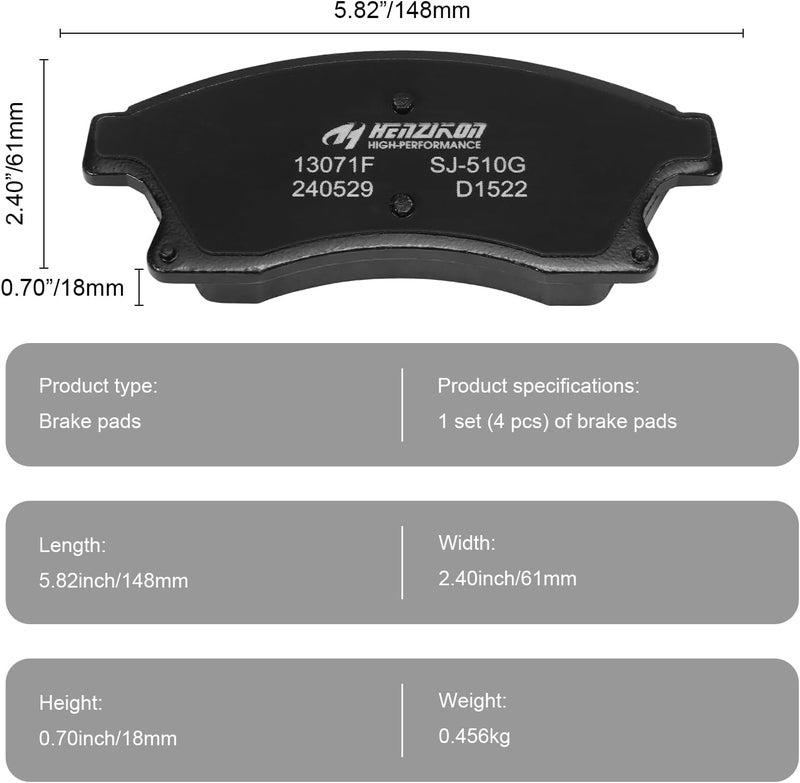 HYFTJYZ Ceramic Front Brake Pads Set for Chevrolet, Buick, and Cadillac Models - Image 5