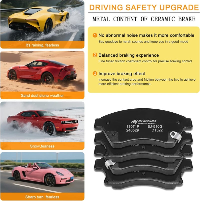 HYFTJYZ Ceramic Front Brake Pads Set for Chevrolet, Buick, and Cadillac Models - Image 4