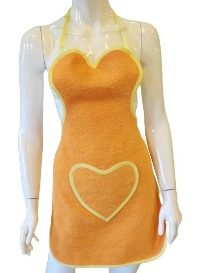 Ender Home Kitchen Apron Loop Towel Adjustable Strap Heart Pocket Apron