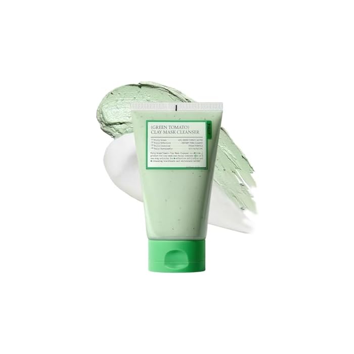 FULLY Green Tomato Pore Cleanser, Cardi B’s Clay Mask Cleanser for Deep Pore Cleanse & Pore Minimizer, Blackhead & Sebum Control, Gentle Face Wash for Women, Korean Skincare