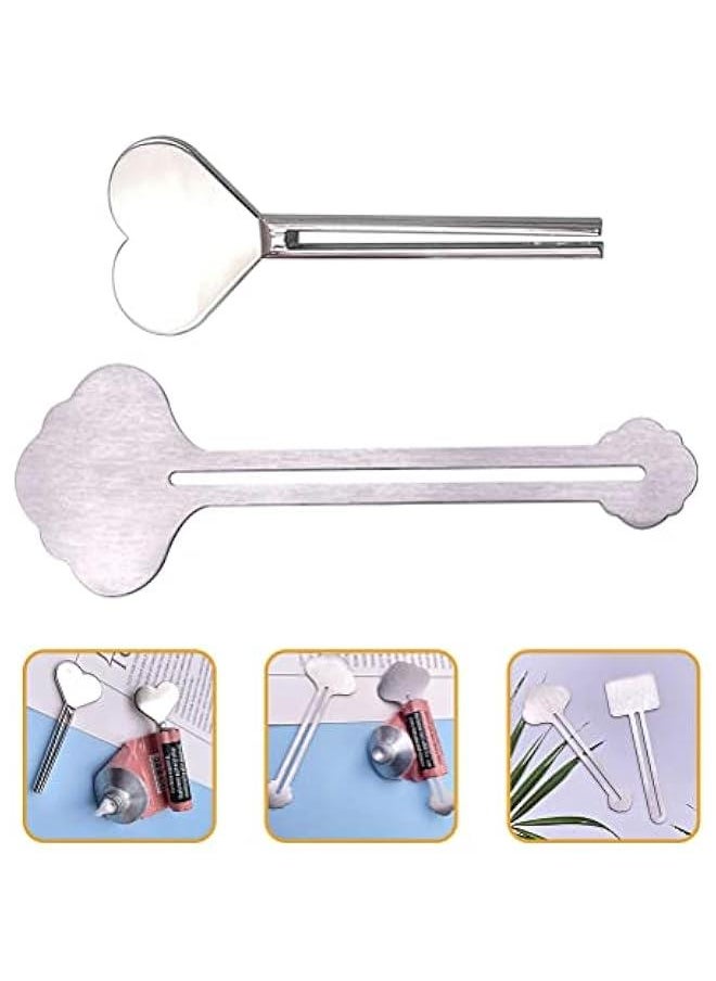 Generic Silver Love Shape Metal Toothpaste Squeezer, Stainless Steel Dispenser Tube Squeezer, Tube Squeezer Rolling Key for Bathroom, Tube Squeezing Aids, Bathroom Safety, Aids and Accessories  - Image 4