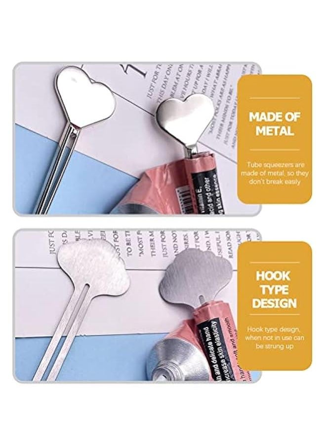 Generic Silver Love Shape Metal Toothpaste Squeezer, Stainless Steel Dispenser Tube Squeezer, Tube Squeezer Rolling Key for Bathroom, Tube Squeezing Aids, Bathroom Safety, Aids and Accessories  - Image 5