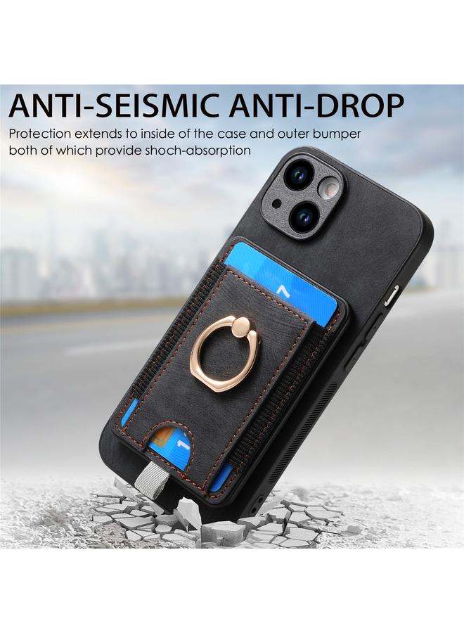 S-TOP Case For iPhone 15 Retro Splitable Magnetic Card Bag Leather Phone Case - Image 5