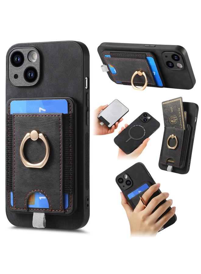 S-TOP Case For iPhone 15 Retro Splitable Magnetic Card Bag Leather Phone Case - Image 1