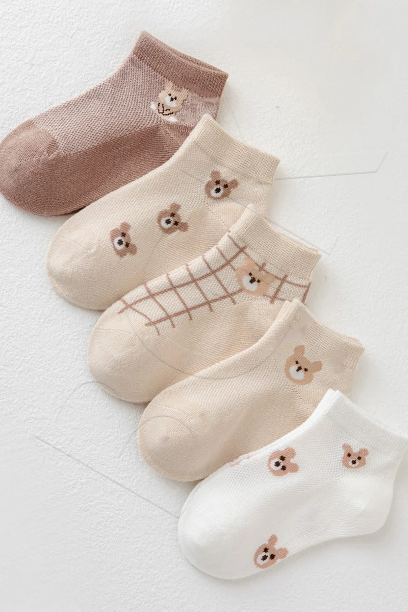 Bgk 5 Pairs of Children's Bear Patterned Socks