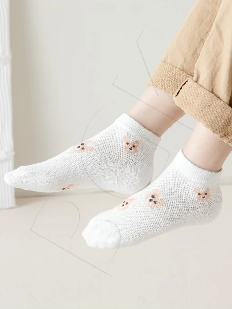 Bgk 5 Pairs of Children's Bear Patterned Socks
