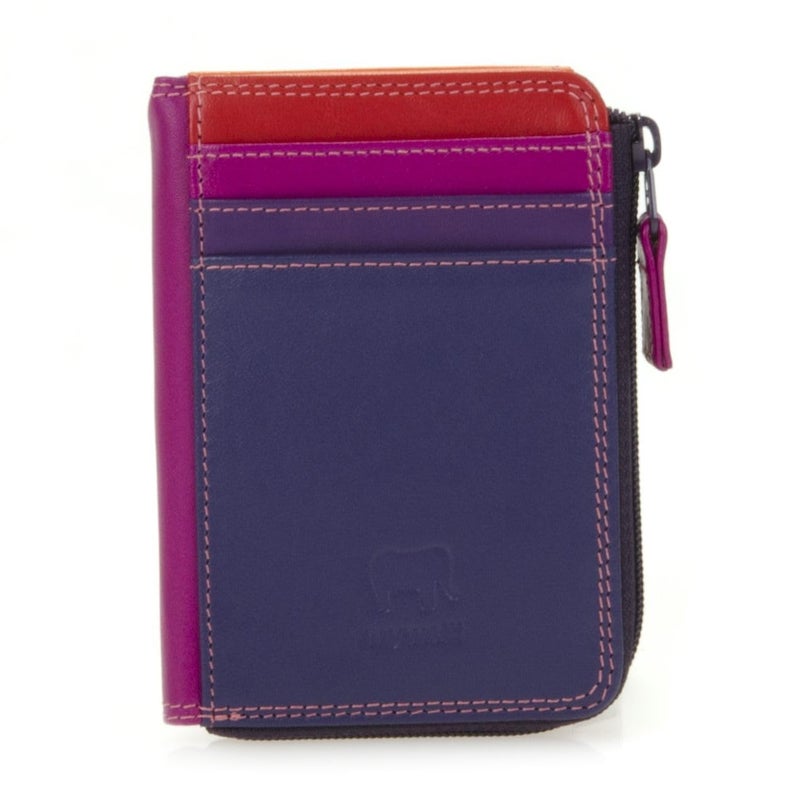 mywalit Small Zip Leather Purse | 3 Card Slots | ID Window & Coin Pocket | Sangria Multi | Stylish & Compact Accessory for Men & Women | Perfect for Everyday Use - Image 5
