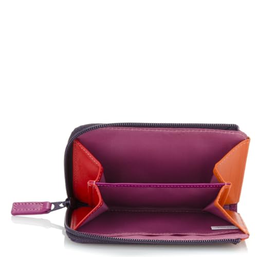 mywalit Small Zip Leather Purse | 3 Card Slots | ID Window & Coin Pocket | Sangria Multi | Stylish & Compact Accessory for Men & Women | Perfect for Everyday Use - Image 2
