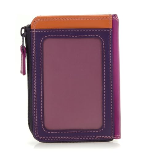 mywalit Small Zip Leather Purse | 3 Card Slots | ID Window & Coin Pocket | Sangria Multi | Stylish & Compact Accessory for Men & Women | Perfect for Everyday Use - Image 3