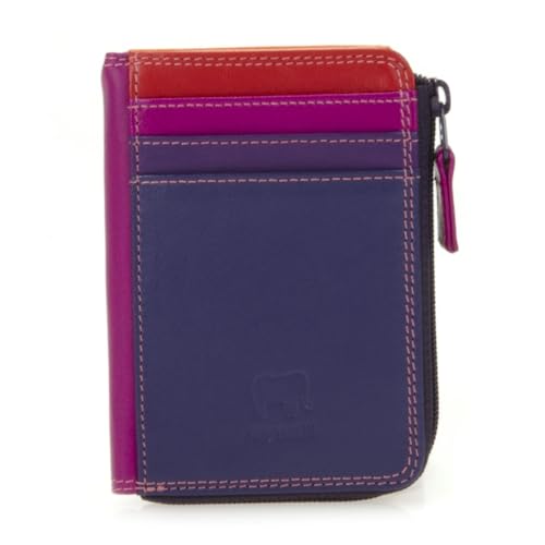 mywalit Small Zip Leather Purse | 3 Card Slots | ID Window & Coin Pocket | Sangria Multi | Stylish & Compact Accessory for Men & Women | Perfect for Everyday Use - Image 1