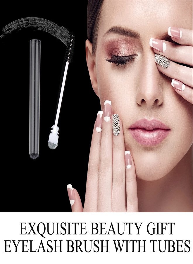 Dming 20 Pieces Disposable Mascara Brushes Eyelash Brush Lash Wand Diamond Mascara Wands with Tube Makeup Tool Lash Spoolies Sanitary Brushes Lash Extension Supplies (tube sky black 20) - Image 3