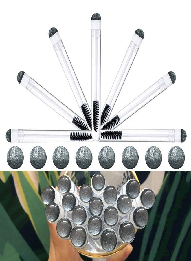 Dming 20 Pieces Disposable Mascara Brushes Eyelash Brush Lash Wand Diamond Mascara Wands with Tube Makeup Tool Lash Spoolies Sanitary Brushes Lash Extension Supplies (tube sky black 20) - Image 1