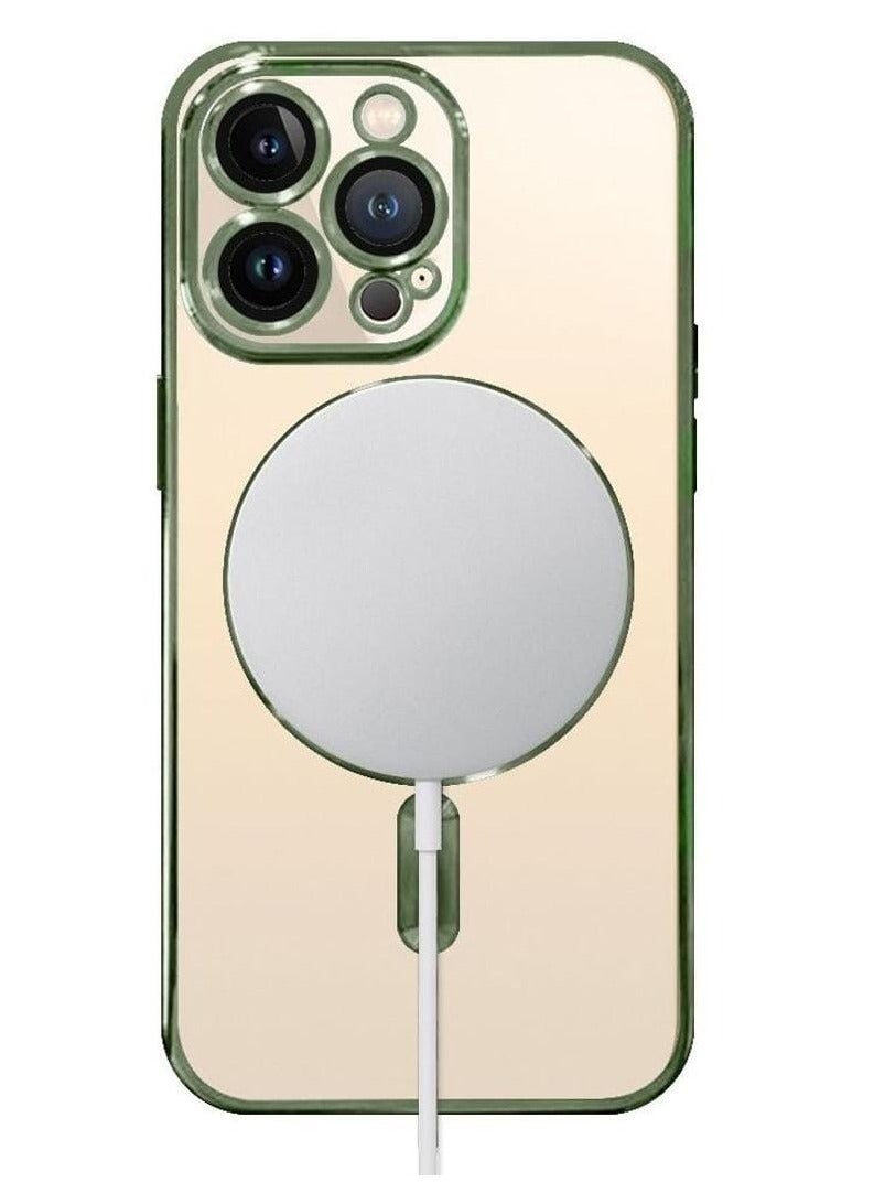 DUSALA 2Pack for iPhone 14 Pro Magsafe Case and Screen Protector Clear Electroplating Frame Wireless Charging Cover with Tempered Glass - Image 3