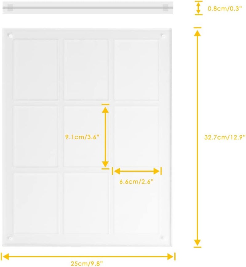 baskiss Standing Card Holder, Ultra Clear Acrylic Display, 66 x 91 mm Trading Cards Cases Protectors for Kpop Photocard Sports Baseball Basketball Photo Showcase with Screws (9Cards) - Image 4
