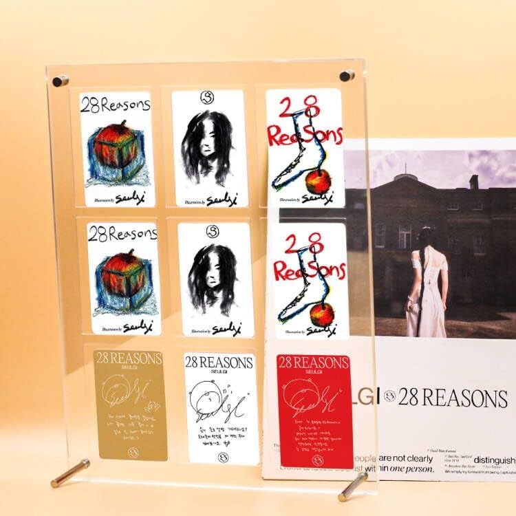 baskiss Standing Card Holder, Ultra Clear Acrylic Display, 66 x 91 mm Trading Cards Cases Protectors for Kpop Photocard Sports Baseball Basketball Photo Showcase with Screws (9Cards) - Image 2
