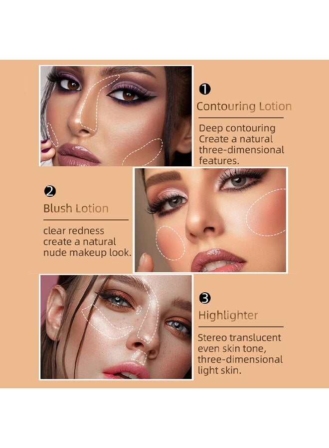 QiBest Blusher Highlighter with Cushion Applicator Attached Easy to Blend Long Lasting & Smooth Natural Matte Finish Lightweight Super Silky Cream Contour Multifunctional Makeup Pen Stick #01 - Image 5