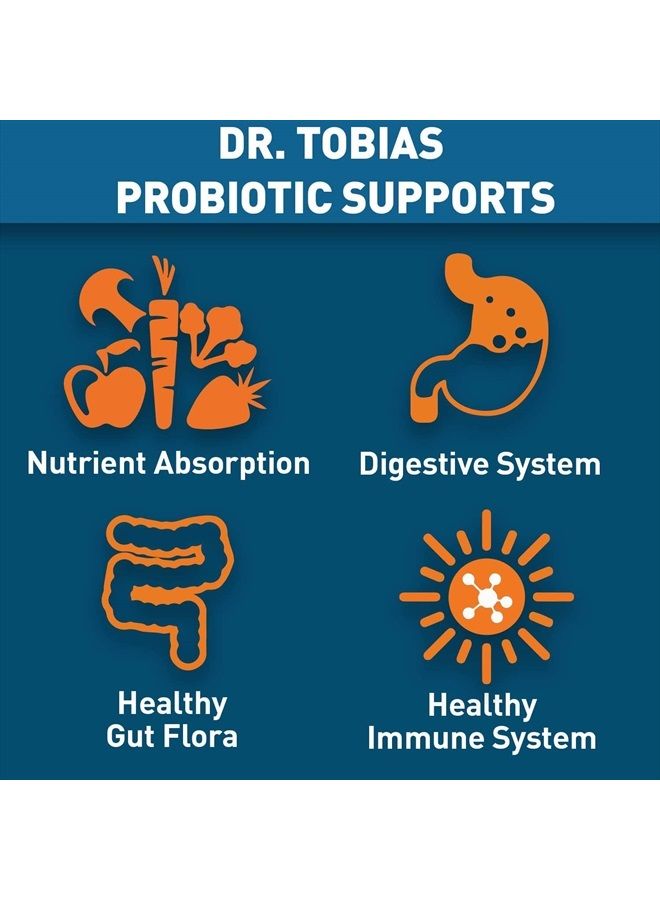 Dr. Tobias Probiotics 30 Billion, 10 Strains, 30 Billion CFU's, Targeted Release Probiotics for Digestive Health, Shelf-Stable Probiotics for Women & Men, Non-GMO, 30 Capsules, 30 Servings - Image 3