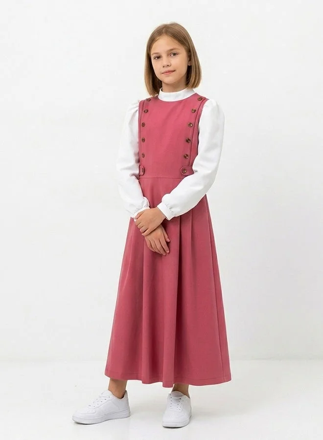 HAWRAA ABAYA Modern School Uniform Dress with Stylish Side Button Details – Comfortable and Elegant for Everyday School Wear