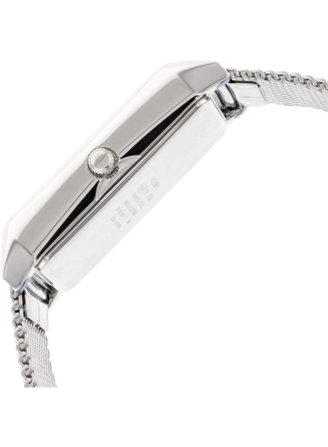 كاسيو Analog Women’s Watch LTP‑E156M‑7ADF, 25 mm Silver Rectangular Dial, Stainless Steel Case & Stainless Steel Mesh Band, Water Resistant - Image 4