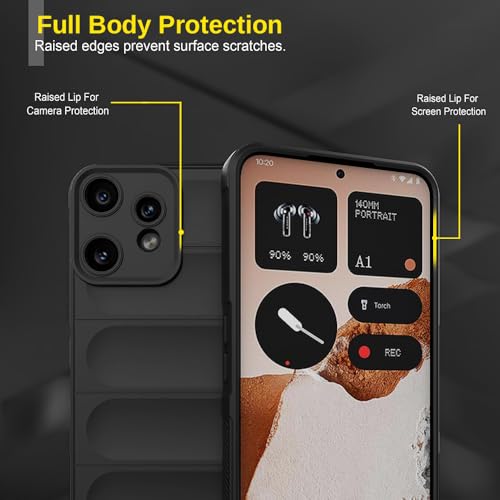 Casotec Back Cover for CMF by Nothing Phone 2 Pro 5G | Full Camera Protection | Liquid Silicon Case | Flexible Bumper Case for CMF by Nothing Phone 2 Pro 5G (Black) - Image 4