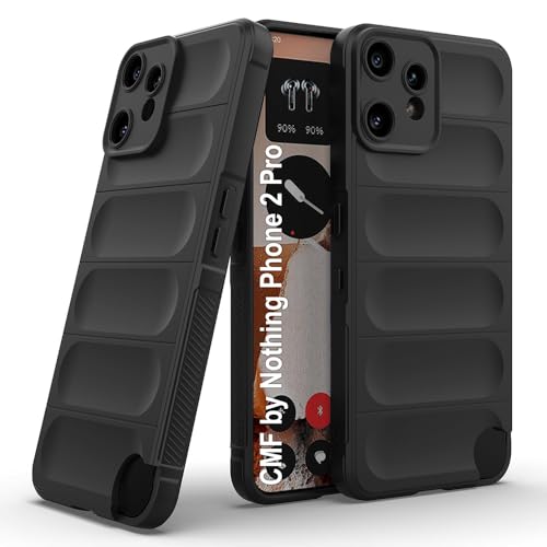 Casotec Back Cover for CMF by Nothing Phone 2 Pro 5G | Full Camera Protection | Liquid Silicon Case | Flexible Bumper Case for CMF by Nothing Phone 2 Pro 5G (Black) - Image 1