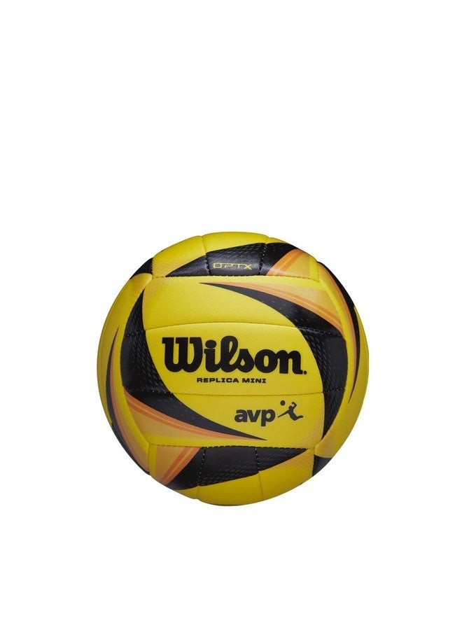Wilson AVP OPTX Replica Mini Volleyball - Mini Size for 9 to 13 years old - Yellow/ Black/ Orange - Image 1