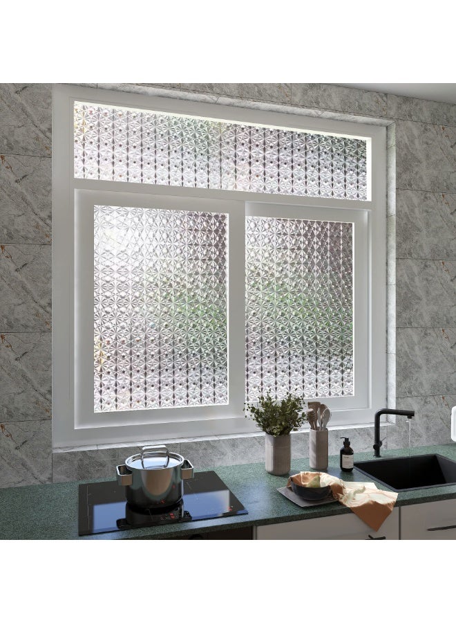 Arabest 3D Diamonds Window Film, Frosted Privacy Window Film, Vinyl Decorative Window Decals, Static Clings No-Glue Removable Window Sticker for Home Bathroom Living Room (60cm*100cm*2pcs) - Image 5