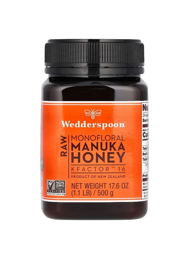 Wedderspoon Wedderspoon, Raw Monofloral Manuka Honey, KFactor 16, 1.1 lb (500 g) 