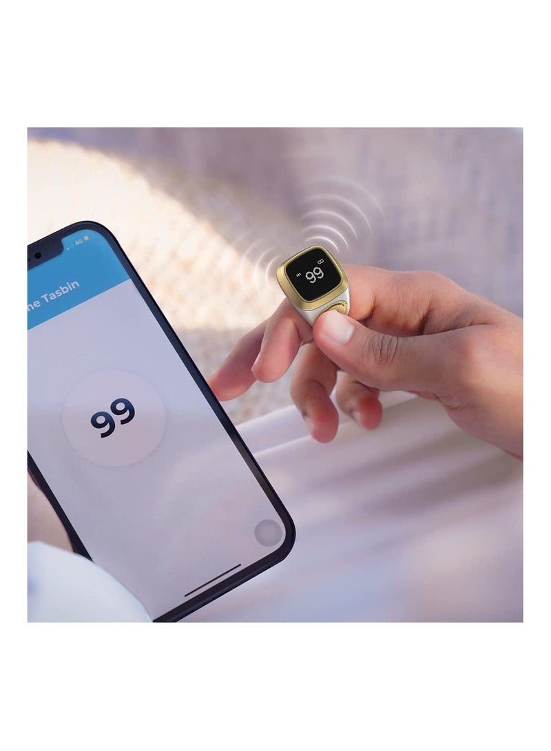 IQibla Zikr lite Smart Tasbih Tally Counter Ring Zikr Digital Tasbih 5 Prayer Time Reminder Bluetooth Green 20mm - Image 4