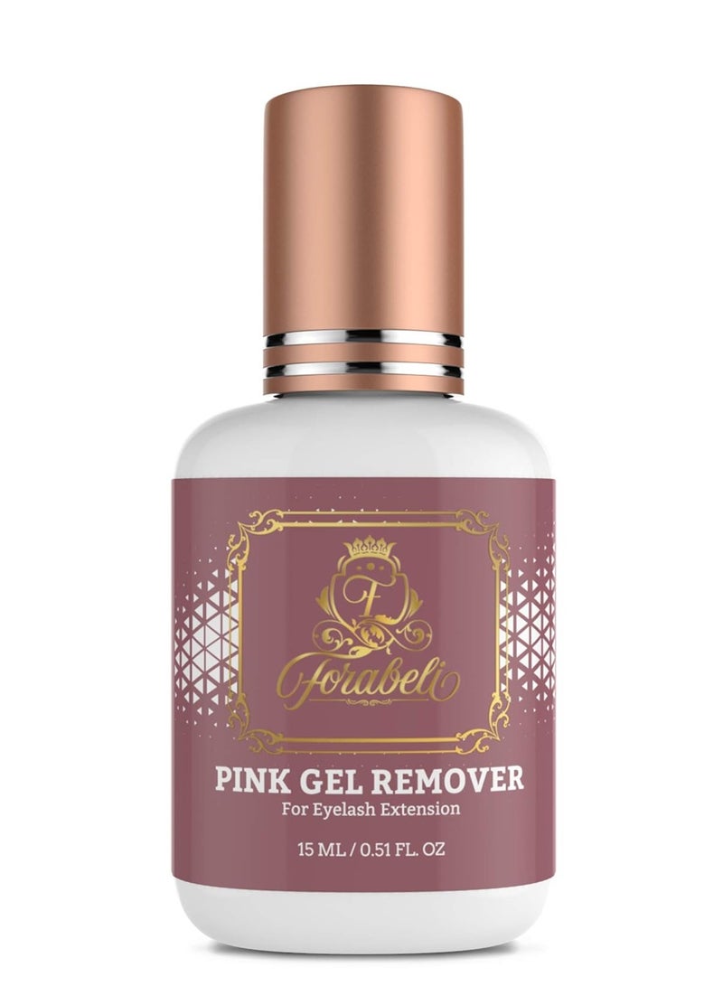Forabeli Pink Gel Lash Remover for Eyelash Extensions 15ml Safe and Gentle Formula Easy to Apply Versatile and Efficient - Image 1