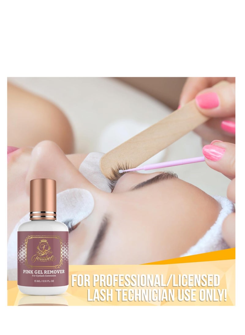 Forabeli Pink Gel Lash Remover for Eyelash Extensions 15ml Safe and Gentle Formula Easy to Apply Versatile and Efficient - Image 3