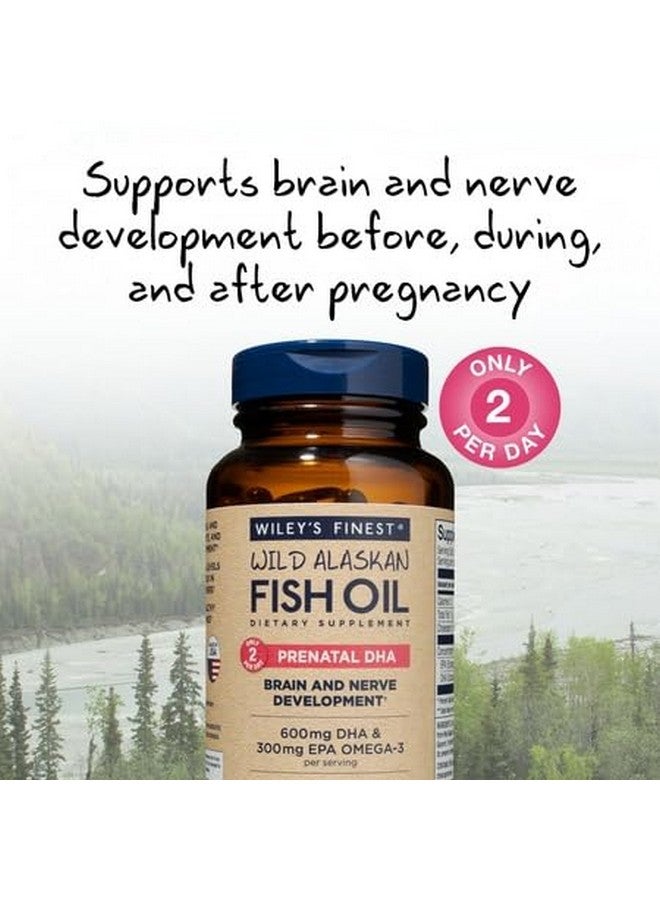 Wiley's Finest Wiley's Finest Wild Alaskan Fish Oil Prenatal DHA - 900mg EPA and DHA Omega-3s for Pregnant Women and Nursing Mothers - 180 Softgels (90 Prenatal Vitamin Servings)  - Image 3