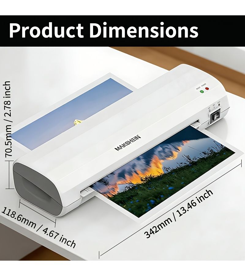 A4 Laminator Machine 9 Inch Hot And Cold Laminating With 50 Sheets 5R Photo Paper White For Office School Business Home - Image 5