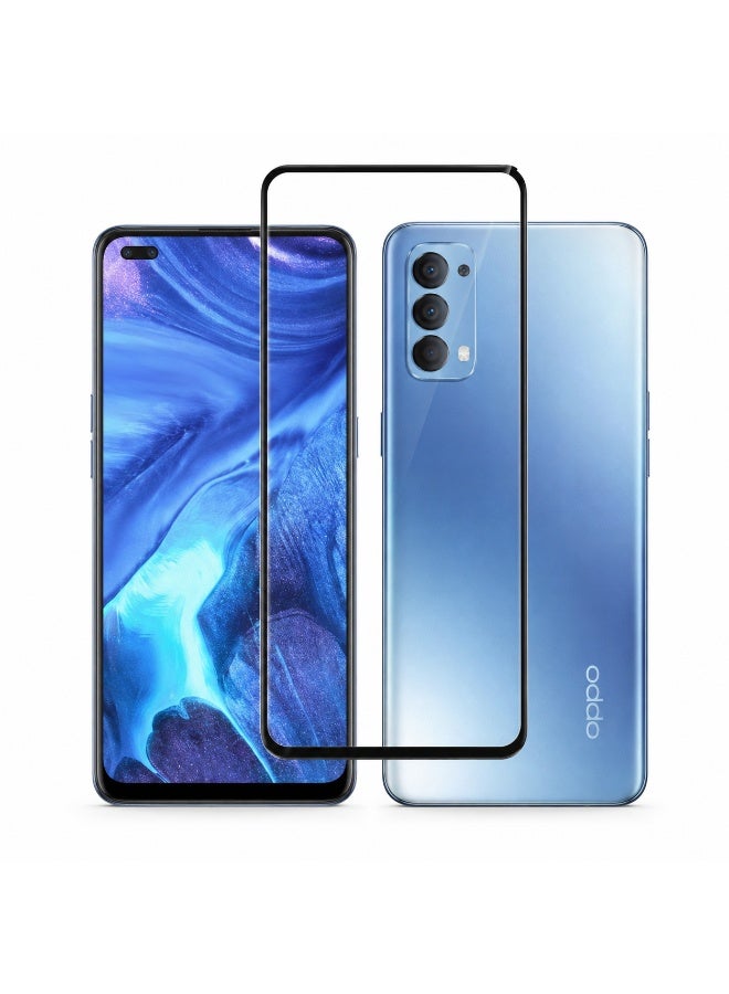 Deer Al-Ghazala Anti-Static ESD Tempered Glass Screen Protector Compatible with OPPO Reno 4 - Full Glue Black Frame - Image 1