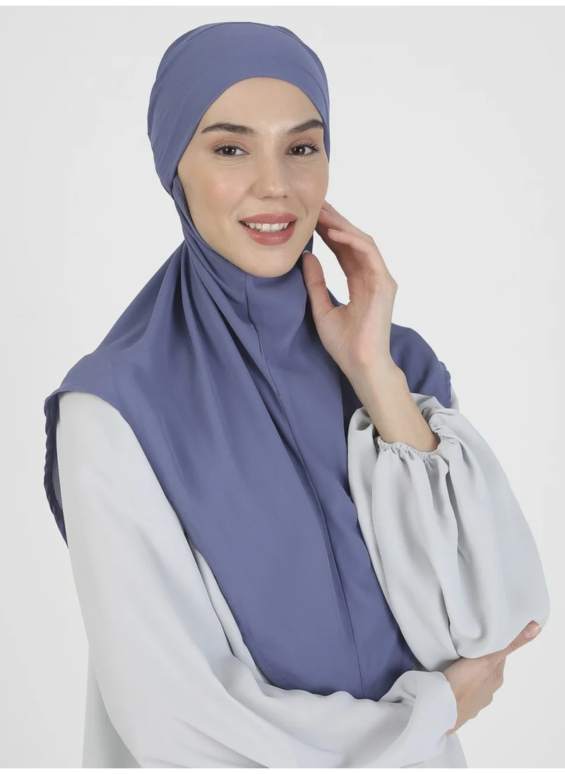 إيكاردين Crepe Belted Turban - Denim Blue -