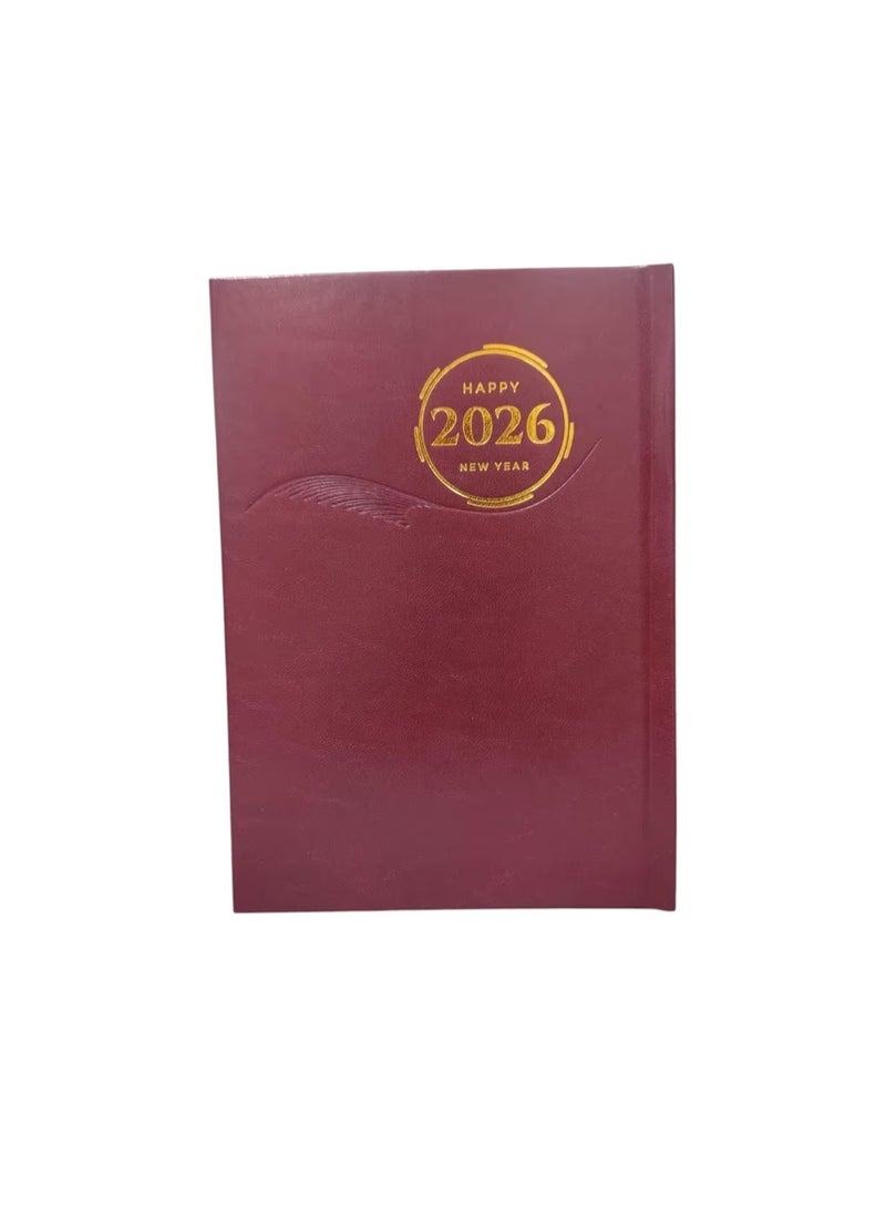 أجندة مكتبية سنوية لعام 2026 لتنظيم المواعيد والمهام اليومية والشهرية غلاف سادة أنيق للتخطيط اليومي والأعمال، مقاس 21 × 15 سم، قطعة واحدة، - Image 1