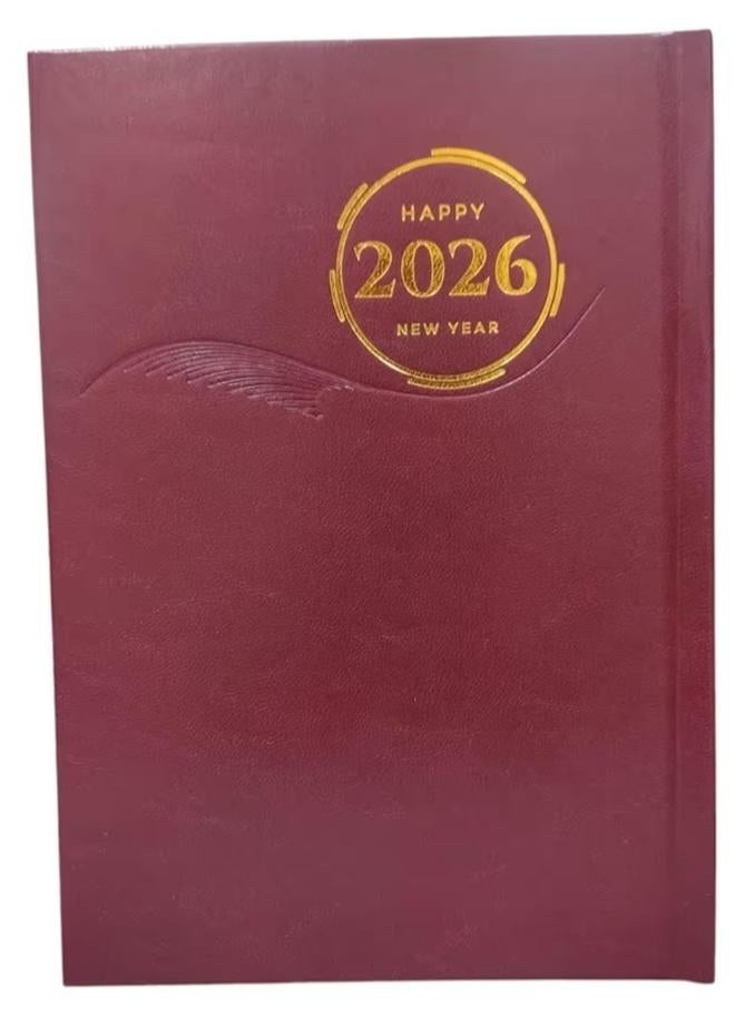 أجندة مكتبية سنوية لعام 2026 لتنظيم المواعيد والمهام اليومية والشهرية غلاف سادة أنيق للتخطيط اليومي والأعمال، مقاس 21 × 15 سم، قطعة واحدة، - Image 1