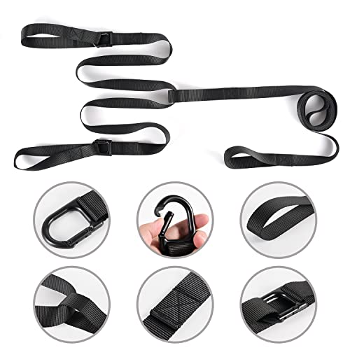 Rosemarie Heavy Duty Snowmobile Tow Straps, Long Reinforced Emergency Gear ATV Tow Rope with Two Hooks 3 Point Strips, Sled Pulling Straps for Ski Snowboard Accessories Kit - Image 2