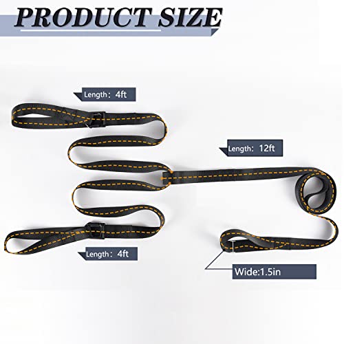 Rosemarie Heavy Duty Snowmobile Tow Straps, Long Reinforced Emergency Gear ATV Tow Rope with Two Hooks 3 Point Strips, Sled Pulling Straps for Ski Snowboard Accessories Kit - Image 4
