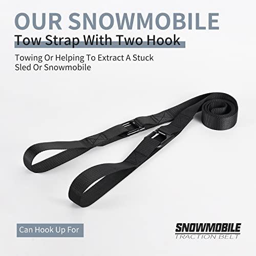 Rosemarie Heavy Duty Snowmobile Tow Straps, Long Reinforced Emergency Gear ATV Tow Rope with Two Hooks 3 Point Strips, Sled Pulling Straps for Ski Snowboard Accessories Kit - Image 5