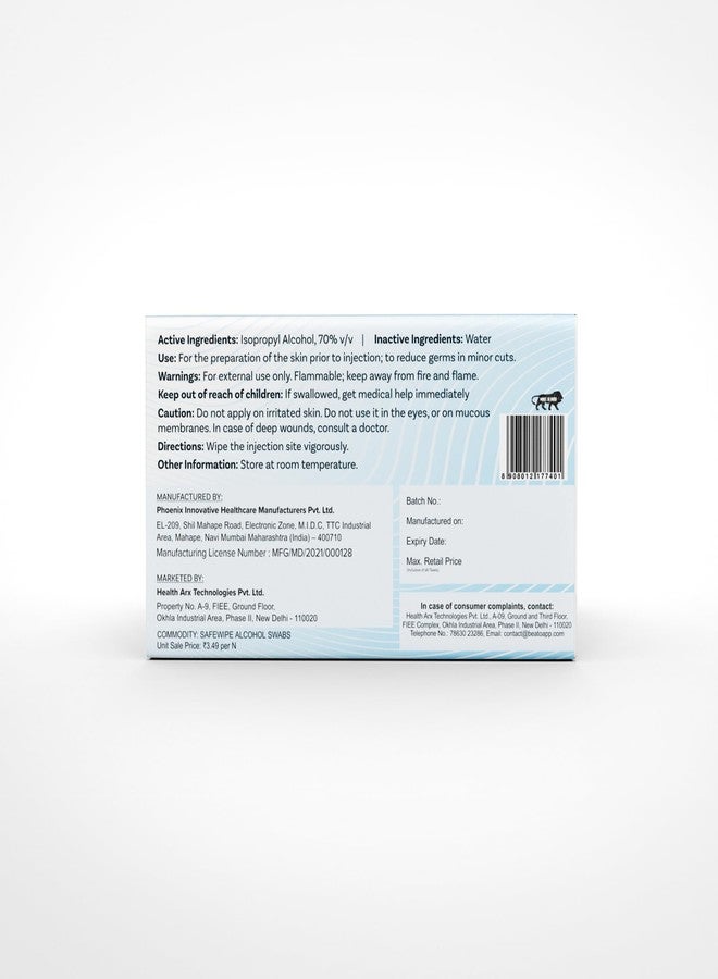 BeatO Safewipe Alcohol Swabs | Eliminate Harmful Bacteria, Viruses & Germs | Alcohol Swabs for Injection | Medical Use, Pre-Injection Skin Cleansing & First Aid | Pack of 100 - Image 3