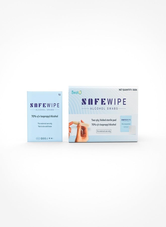 BeatO Safewipe Alcohol Swabs | Eliminate Harmful Bacteria, Viruses & Germs | Alcohol Swabs for Injection | Medical Use, Pre-Injection Skin Cleansing & First Aid | Pack of 100 - Image 1