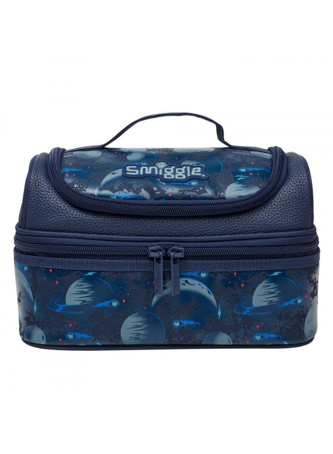 Cartoon print bento bag, double-layered, large capacity, insulated lunch bag for students, suitable for school, picnics, and other occasions.
