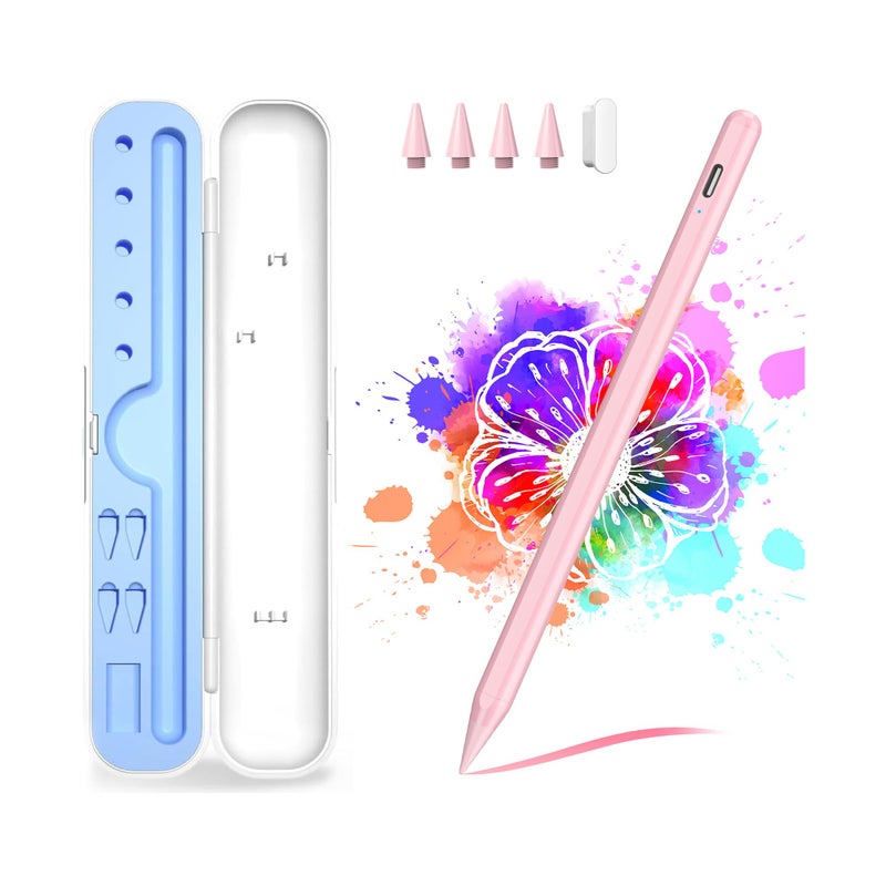 FUWANG Stylus Pen for iPad A16/10th/9th Generation, 10Mins Fast Charge for Apple Pencil&iPad Pen, Compatible with iPad A16/10th/9th/8th/7th/6th/Pro 13''11''M4/12.9 inch/Air 11'' 13'' M3/M2/Mini 6/5, Pink - Image 1