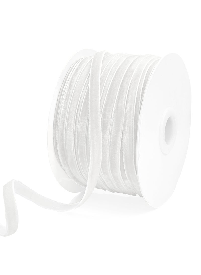 شريط مخملي بعرض 1/4 بوصة بطول 50 ياردة شريط مخملي وجه واحد لحفلات الزفاف، شريط لتغليف الهدايا مشغولات يدوية ذاتية الصنع - Image 1