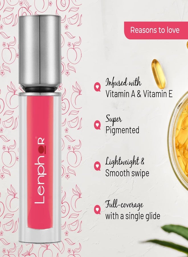 لينفور أحمر شفاه لينفور كولور مي أب السائل غني بفيتامين أ و هـ، ذو لون فائق، مقاوم للانتقال والتلطخ، بلمسة نهائية مطفية، لون وردي نابض بالحياة 2 مل - Image 2